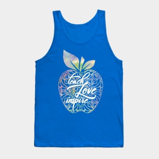 Teach, Love, Inspire (pastel colors) Tank Top